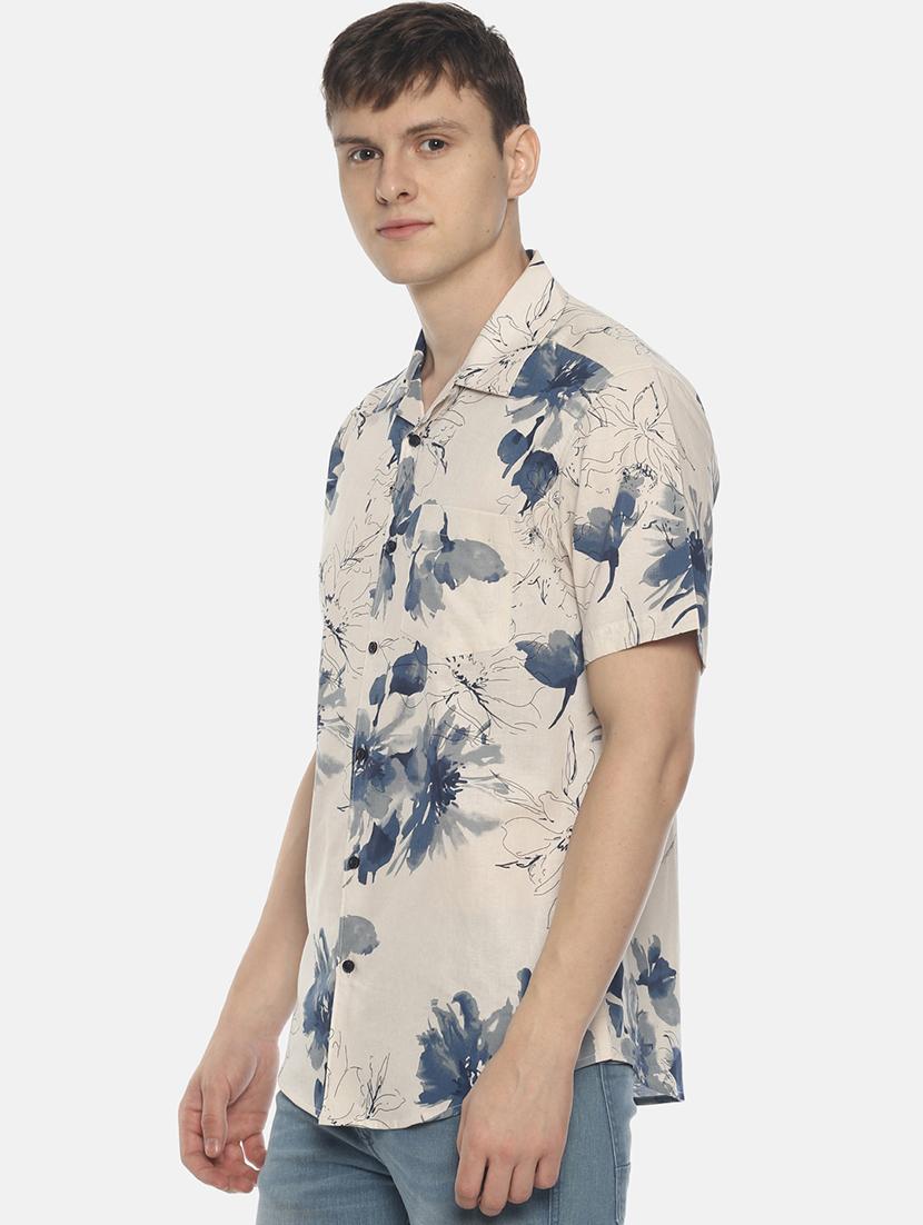 beige floral printed casual shirt - 16799816 - Zoom Image - 2