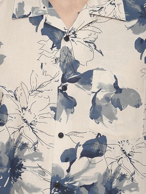 beige floral printed casual shirt - 16799816 - Zoom Image - 5