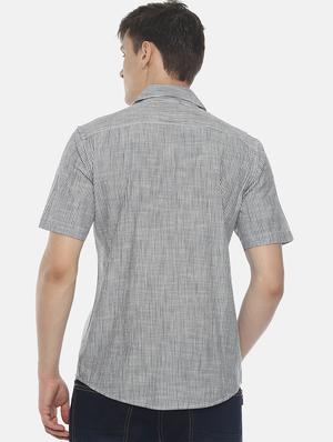 grey striped casual shirt - 16799817 - Standard Image - 3