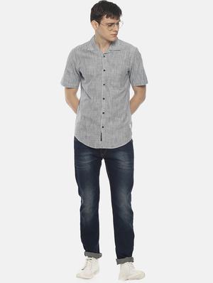 grey striped casual shirt - 16799817 - Standard Image - 4