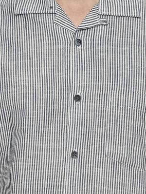 grey striped casual shirt - 16799817 - Standard Image - 5