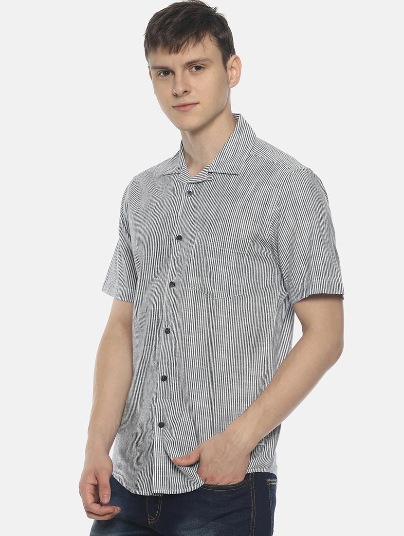 grey striped casual shirt - 16799817 - Zoom Image - 2