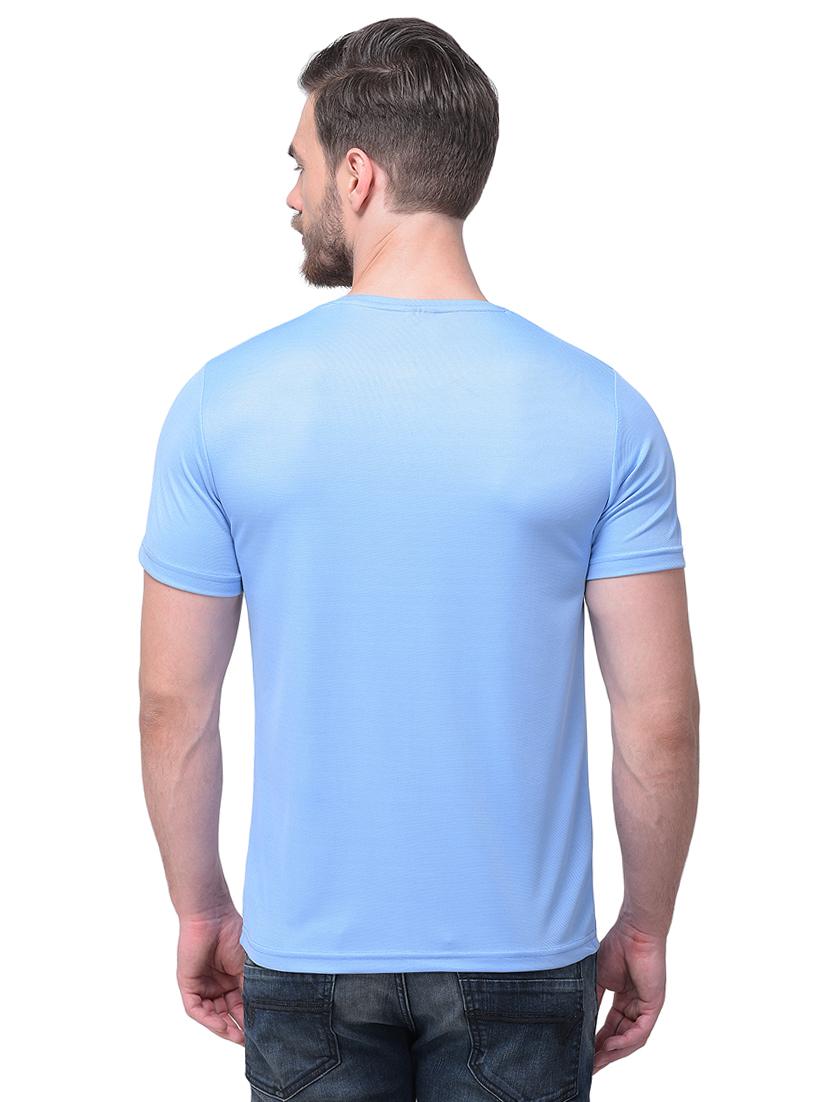 light blue chest print t-shirt - 16799830 - Zoom Image - 2