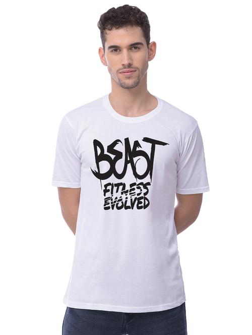 white typographic chest print t-shirt - 16799842 - Standard Image - 1