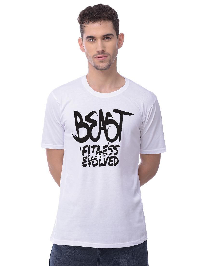 white typographic chest print t-shirt - 16799842 - Zoom Image - 1