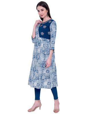 printed a-line kurta - 16800255 - Standard Image - 2