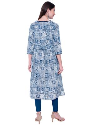 printed a-line kurta - 16800255 - Standard Image - 3