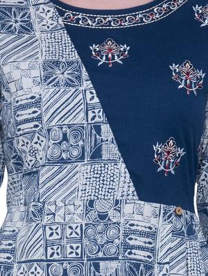 printed a-line kurta - 16800255 - Standard Image - 4
