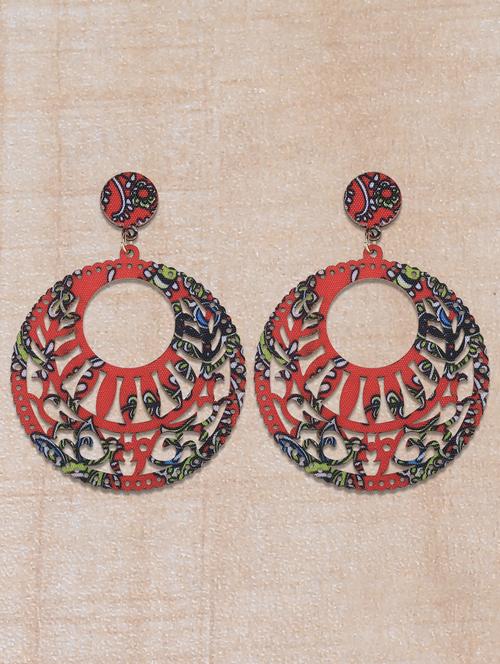 multi colored wood drop earring - 16800394 -  Standard Image - 0