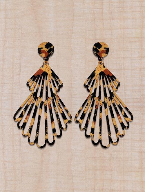 multi colored wood drop earring - 16800414 - Standard Image - 1