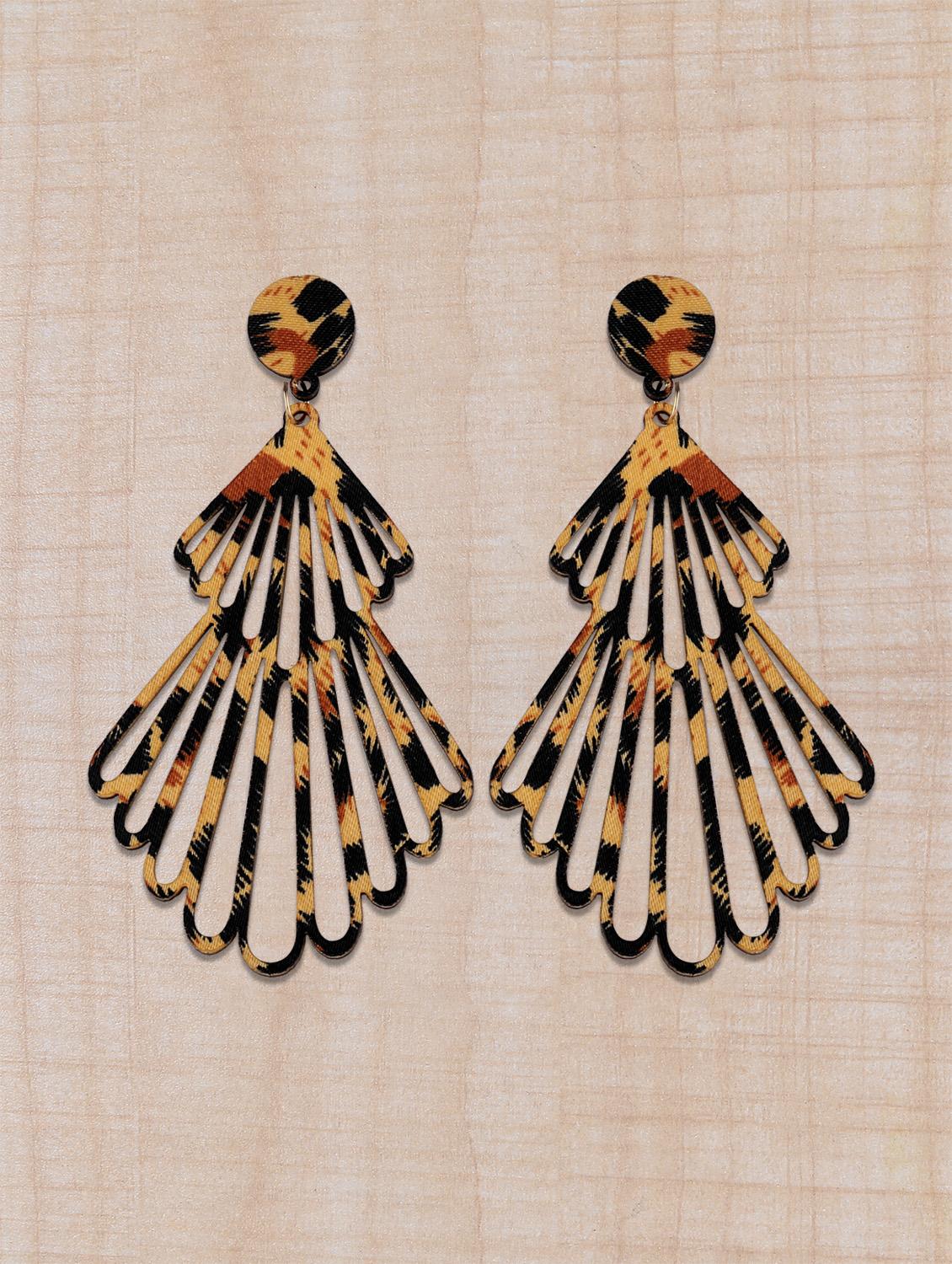 multi colored wood drop earring - 16800414 - Zoom Image - 1