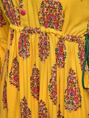 printed flared ethnic dress - 16800516 - Standard Image - 3