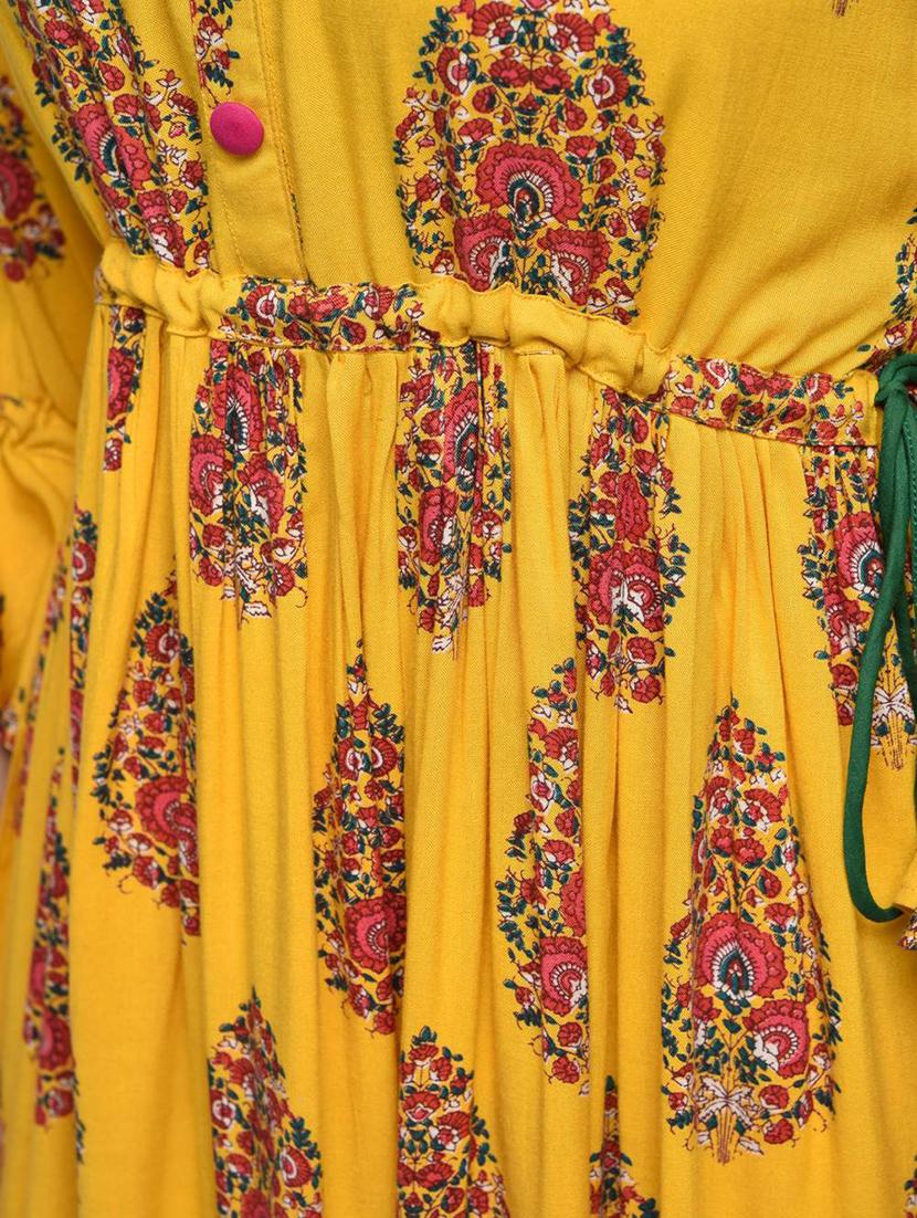 printed flared ethnic dress - 16800516 - Zoom Image - 3