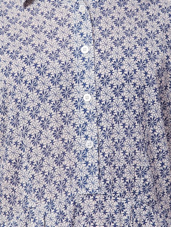 shirt collar floral a-line dress - 16800565 - Zoom Image - 4
