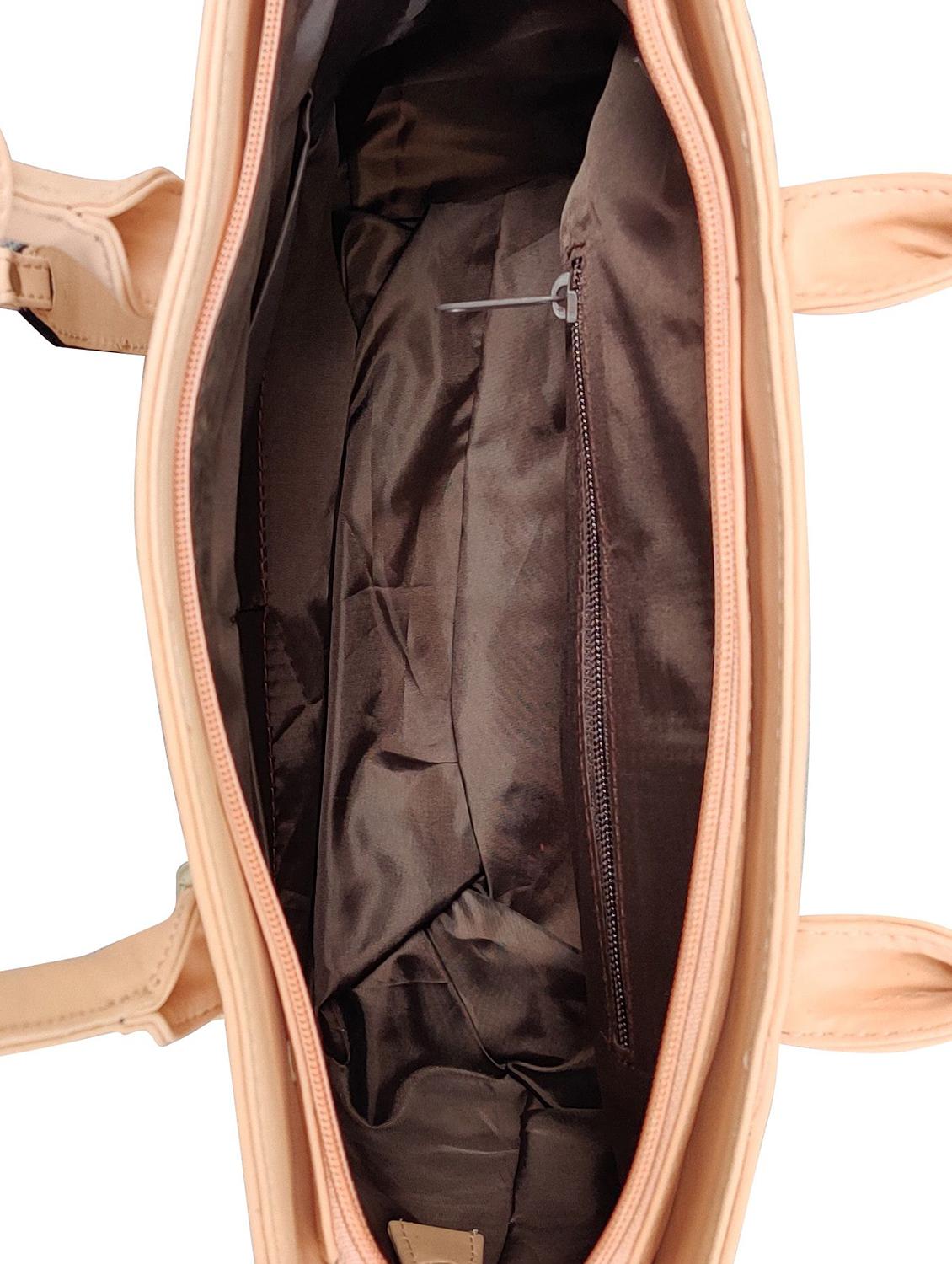 pink leatherette regular handbag - 16800709 - Zoom Image - 3