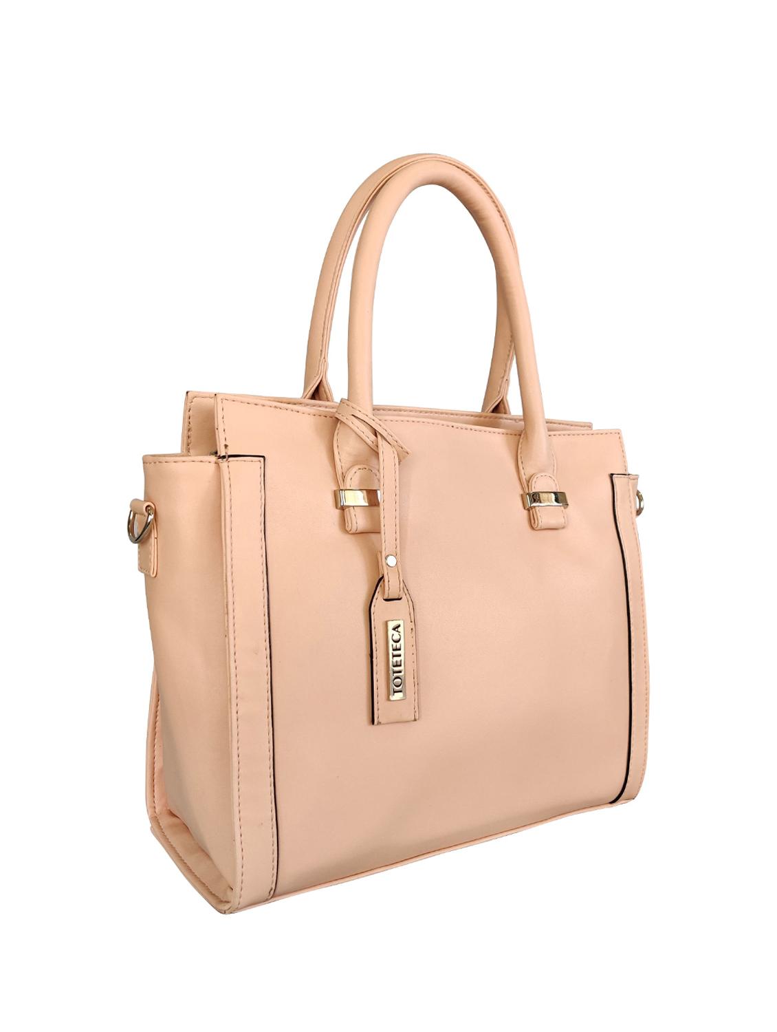 pink leatherette regular handbag - 16800709 - Zoom Image - 4