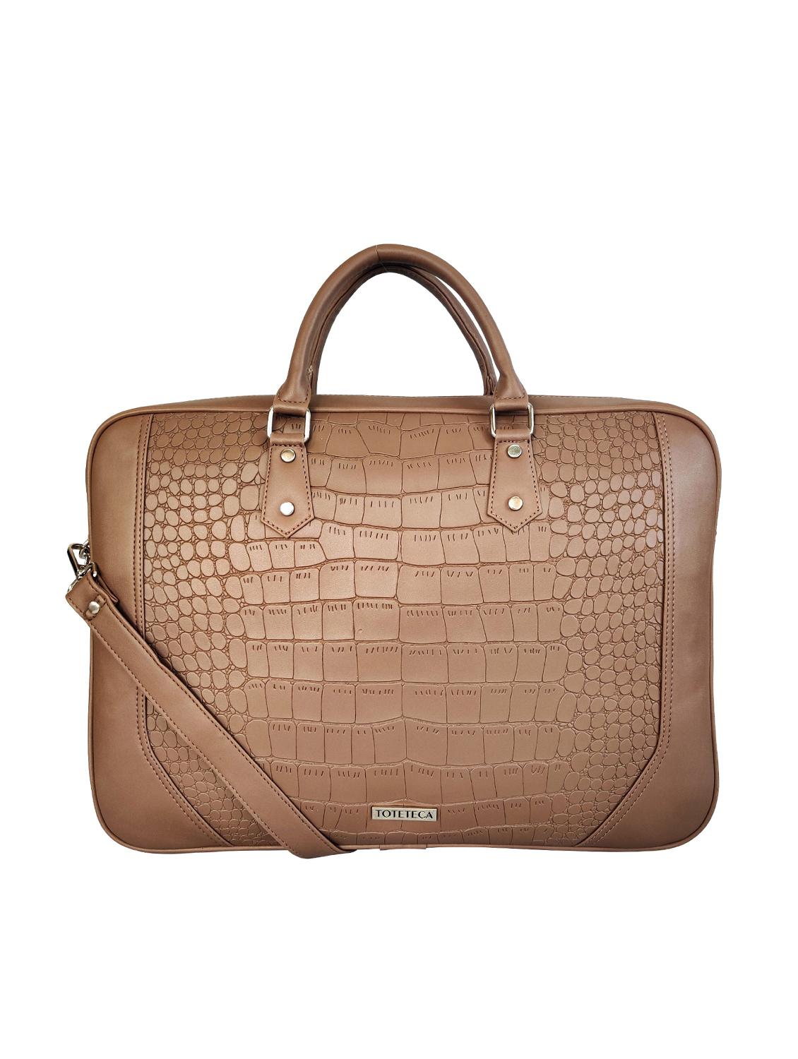 brown leatherette laptop laptop bag - 16800769 - Zoom Image - 1