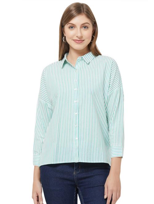 drop shoulder striped shirt - 16800809 - Standard Image - 1