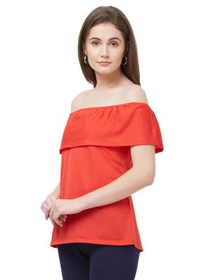 off shoulder solid top - 16800826 - Standard Image - 2