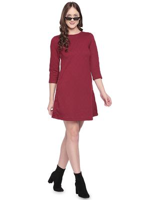 round neck self design a-line dress - 16800839 - Standard Image - 4