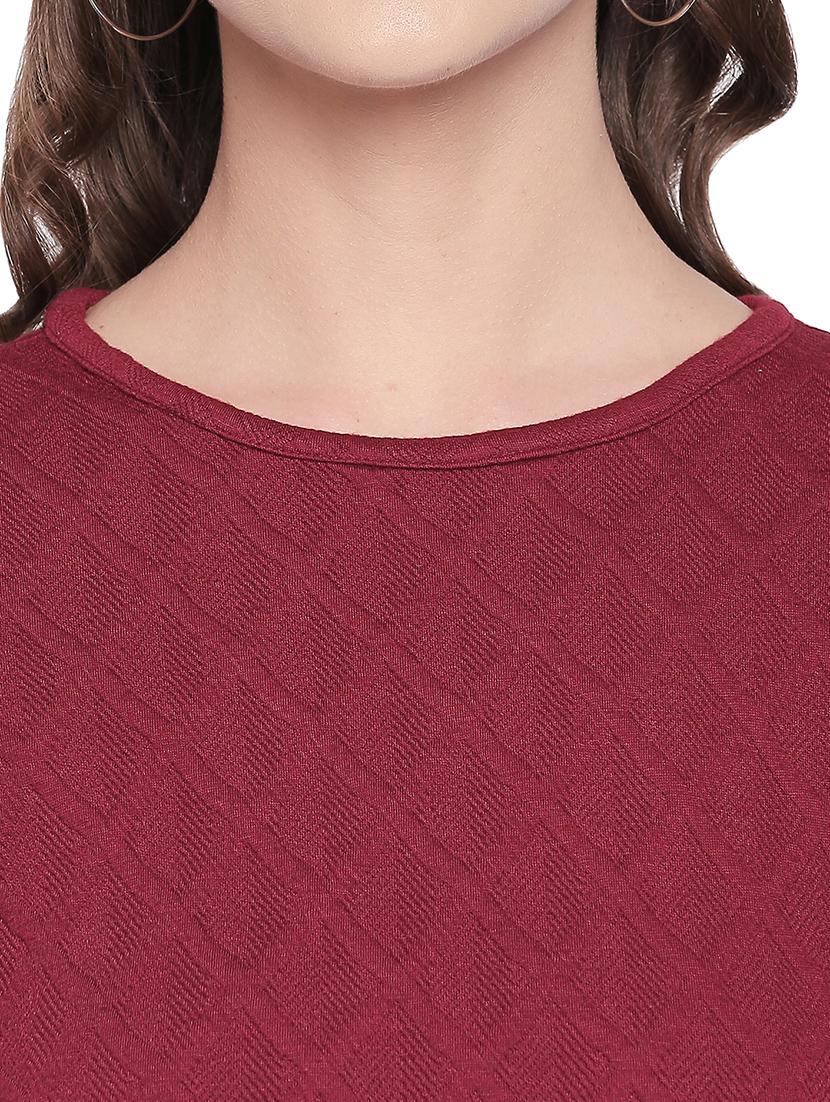 round neck self design a-line dress - 16800839 - Zoom Image - 5