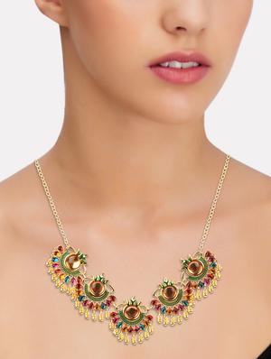 multi colored metal short necklace - 16800872 - Standard Image - 3