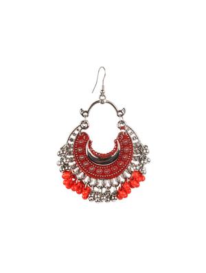 red metal chandballi earring - 16800920 - Standard Image - 2