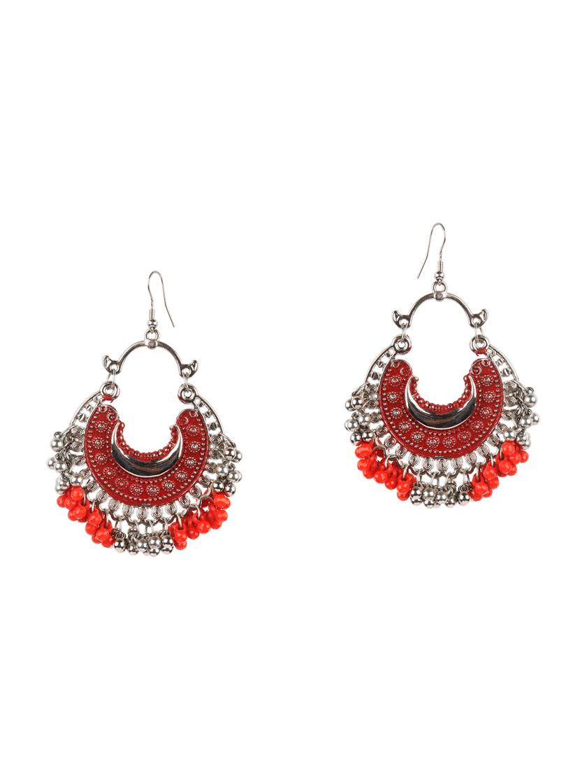 red metal chandballi earring - 16800920 - Zoom Image - 1