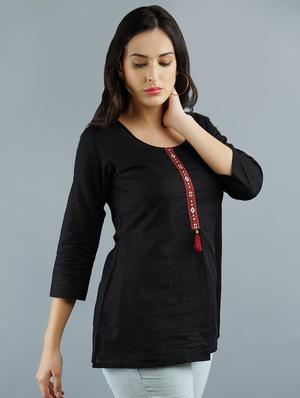 lace detail a-line tunic - 16801005 - Standard Image - 2