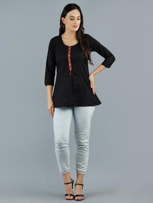 lace detail a-line tunic - 16801005 - Standard Image - 4