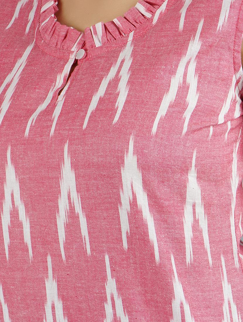 frill detail ikat tunic - 16801010 - Zoom Image - 5