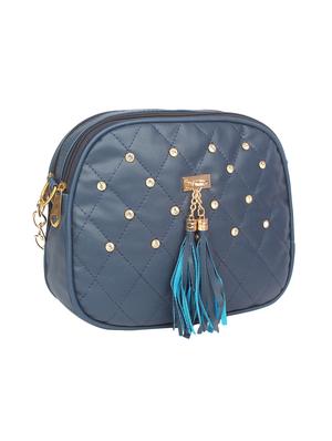 blue leatherette regular sling bag - 16801077 - Standard Image - 4