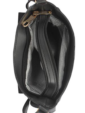 black leatherette regular sling bag - 16801083 - Standard Image - 3