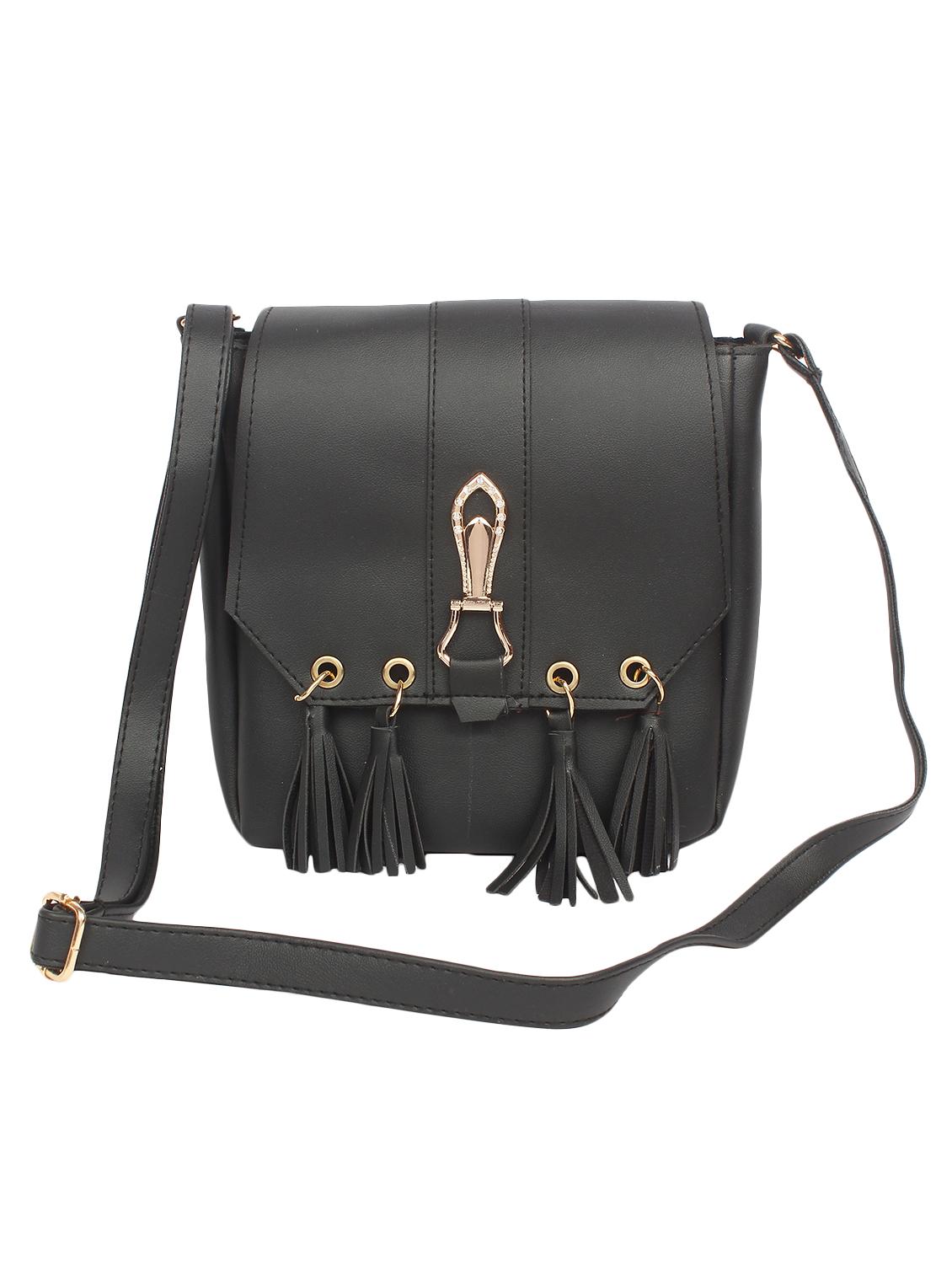 black leatherette regular sling bag - 16801083 - Zoom Image - 1