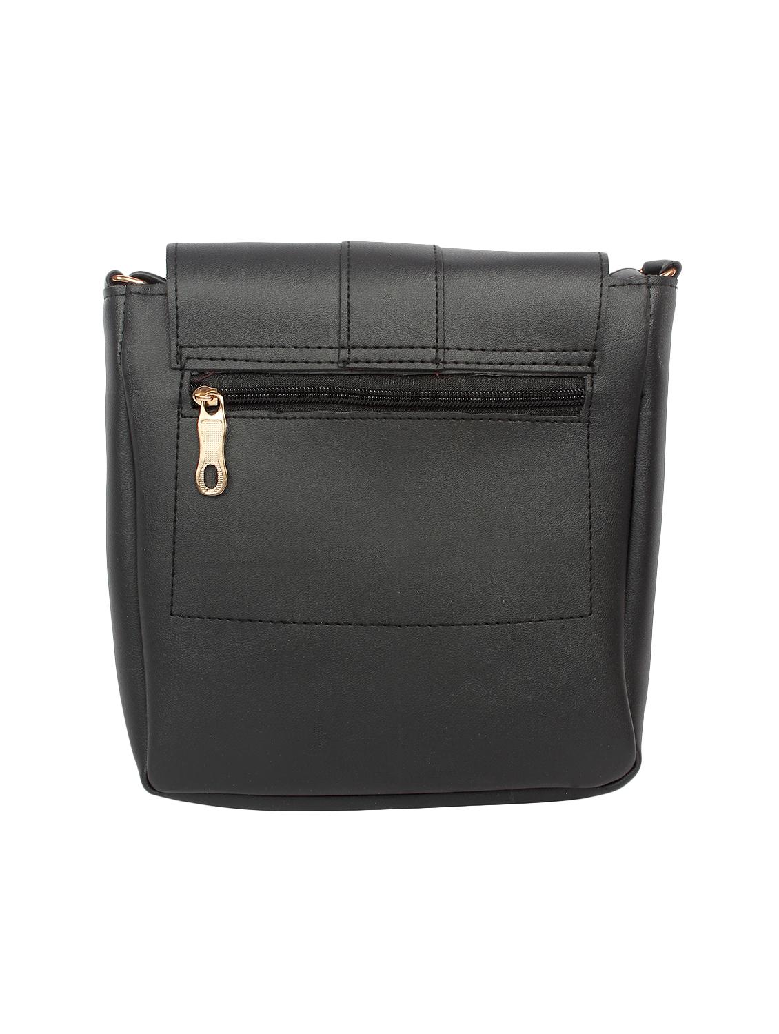 black leatherette regular sling bag - 16801083 - Zoom Image - 2