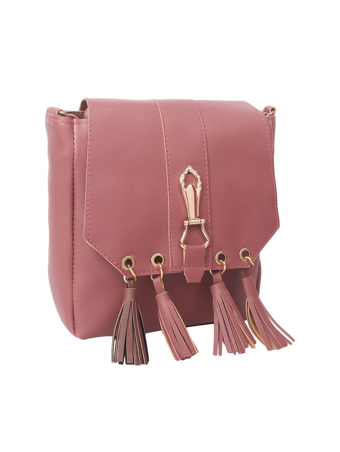 pink leatherette regular sling bag - 16801088 - Zoom Image - 1