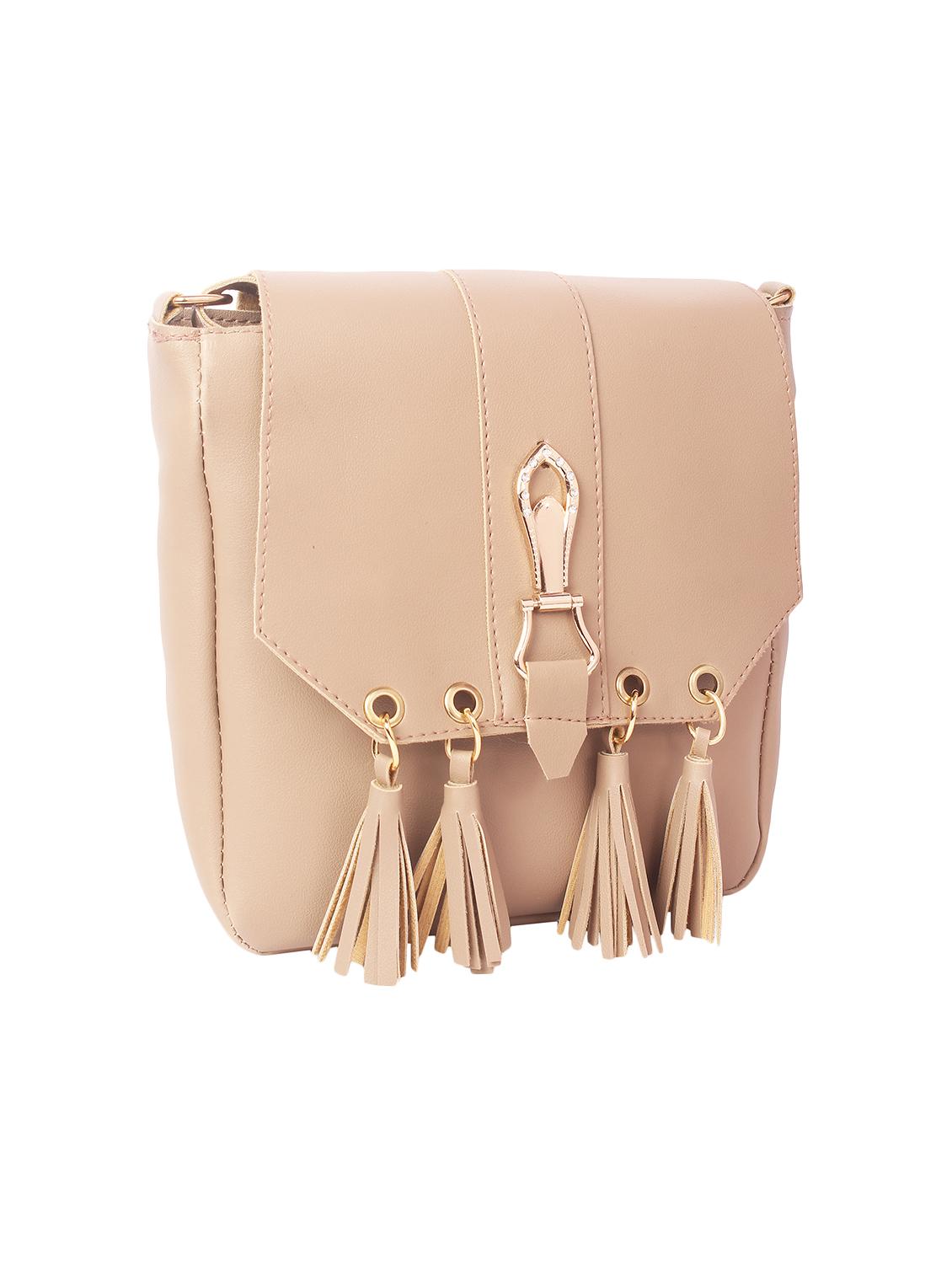 beige leatherette regular sling bag - 16801089 - Zoom Image - 1