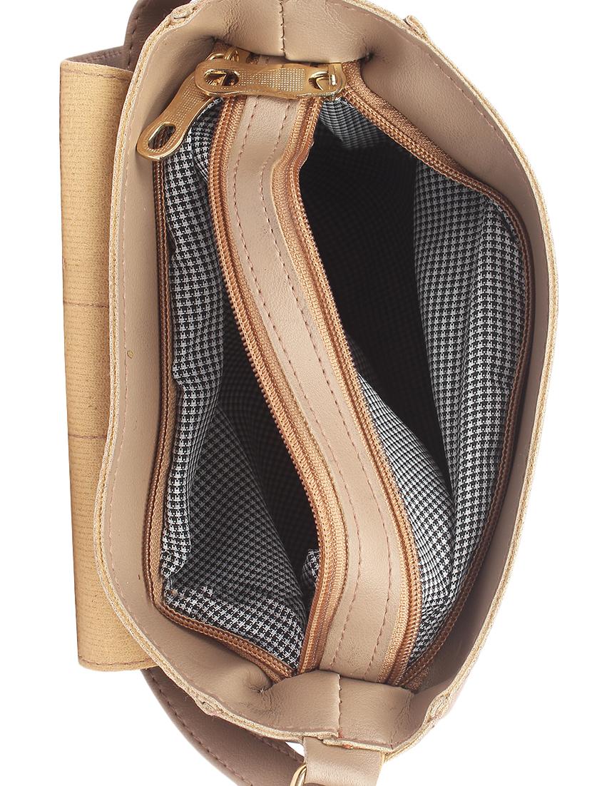 beige leatherette regular sling bag - 16801089 - Zoom Image - 3