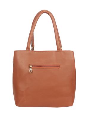 brown leatherette combo handbag - 16801100 - Standard Image - 2