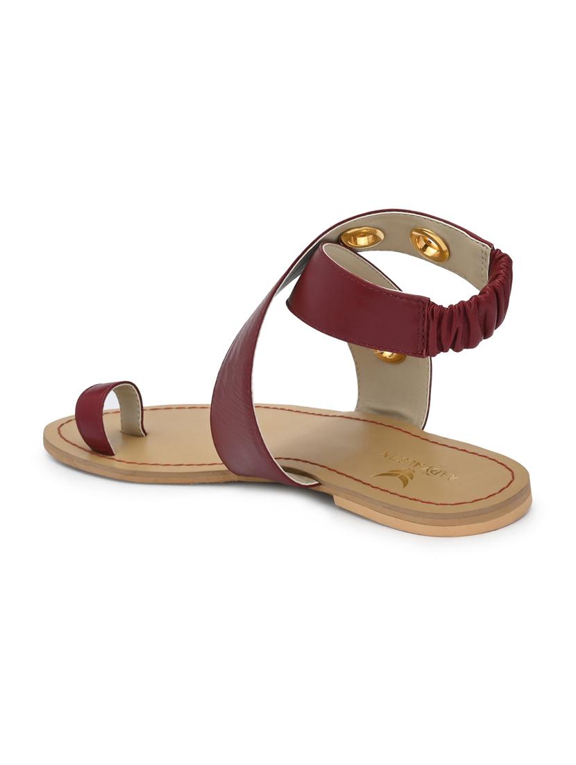 maroon back strap sandals - 16801575 - Zoom Image - 2