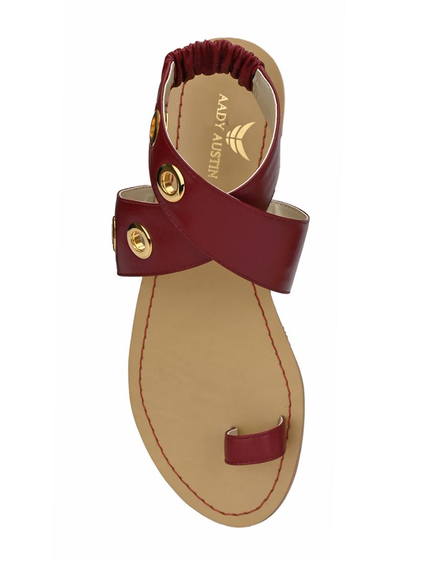 maroon back strap sandals - 16801575 - Zoom Image - 3