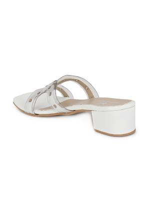 white slip on sandals - 16801583 - Standard Image - 2
