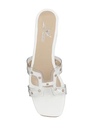 white slip on sandals - 16801583 - Standard Image - 4
