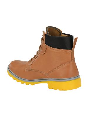 brown leatherette high ankel boots - 16801908 - Standard Image - 3