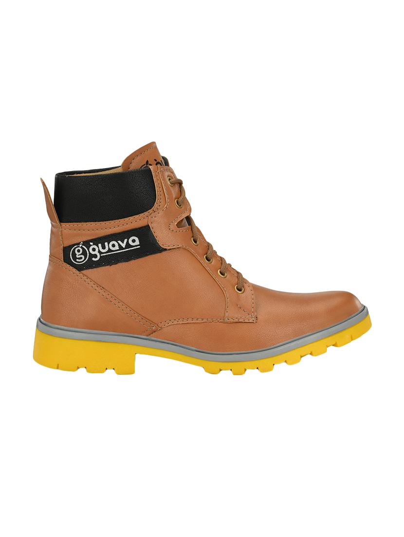brown leatherette high ankel boots - 16801908 - Zoom Image - 2