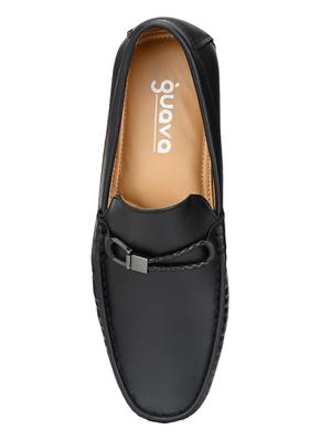 black leatherette slipon loafers - 16801915 - Standard Image - 3