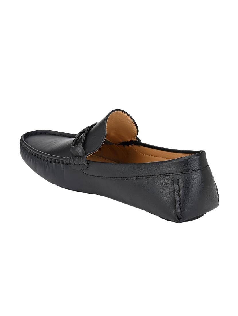black leatherette slipon loafers - 16801915 - Zoom Image - 2