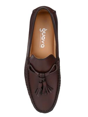 brown leatherette slipon loafers - 16801918 - Standard Image - 3