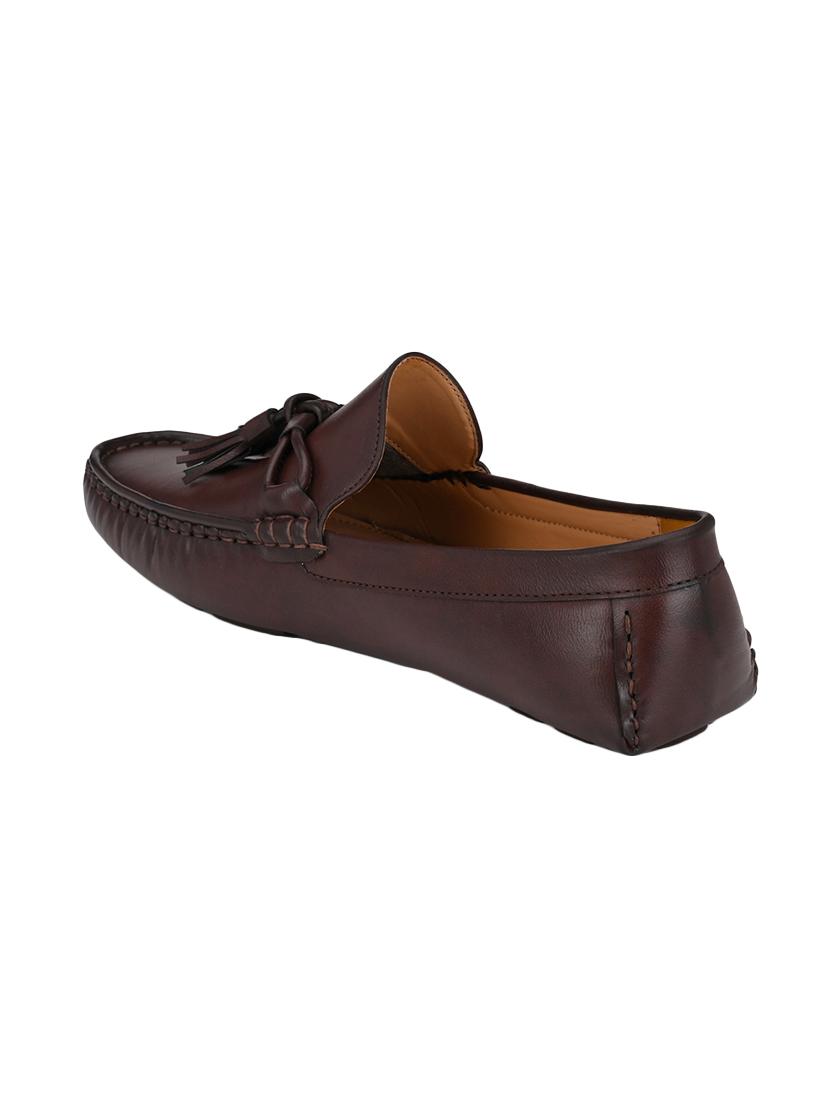 brown leatherette slipon loafers - 16801918 - Zoom Image - 2