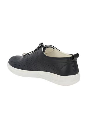 black leatherette lace up sneakers - 16801926 - Standard Image - 2